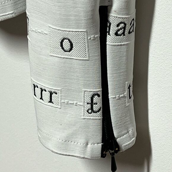 Rayure Paris France funky white with black printed symbol jacket Sz 44 10-12 US - Picture 4 of 6